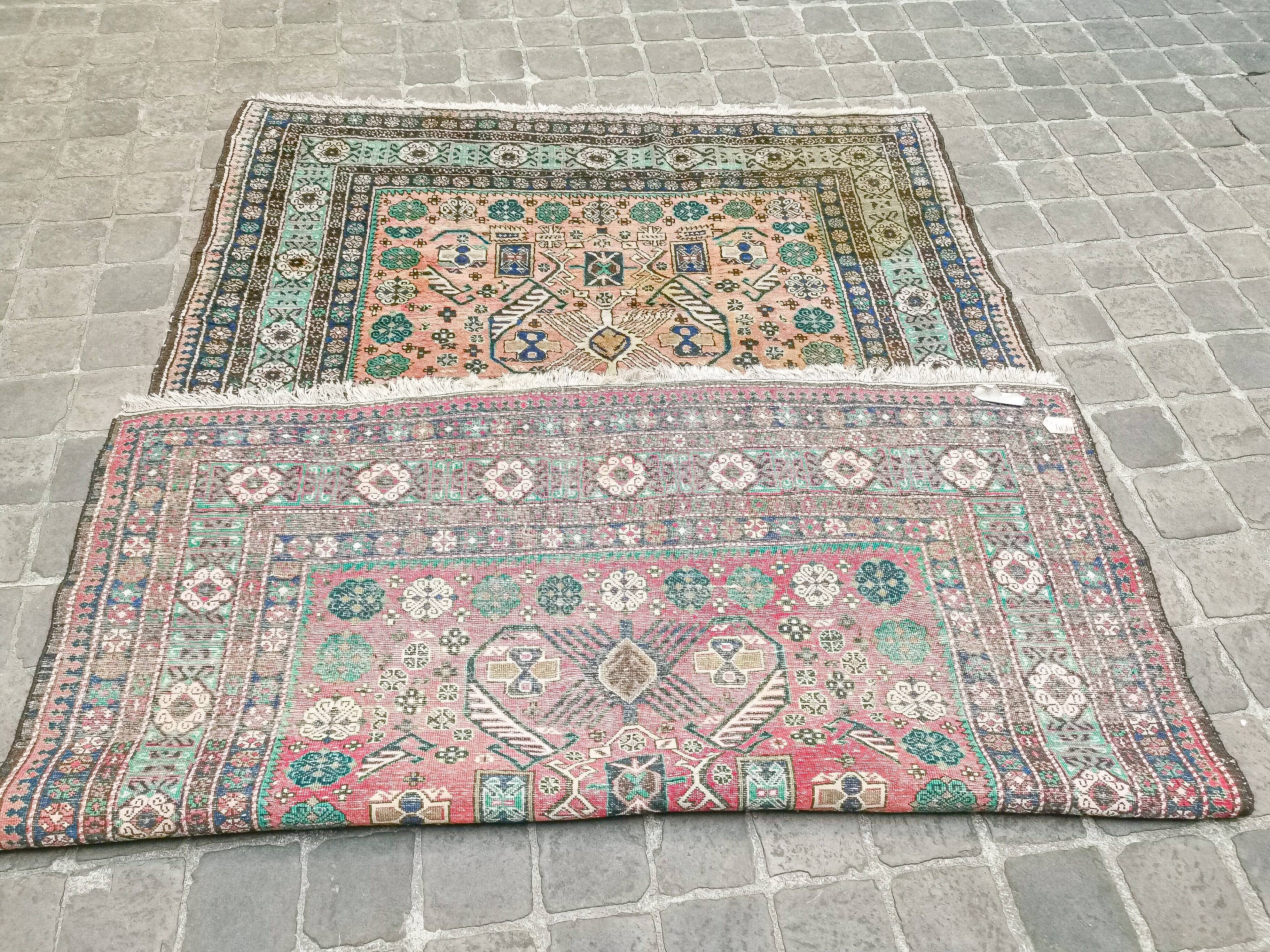 Ardebil vintage handmade Persian oriental rug 252 x 166 cm