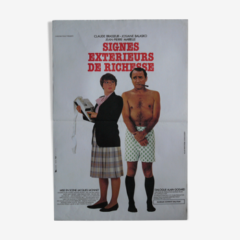 Original cinema poster "richesse exterrior signes" brewer, balasko