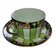 Antique cup and two saucers – Art Deco geometric design