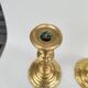 Pair of solid brass candlesticks, early 18th century.