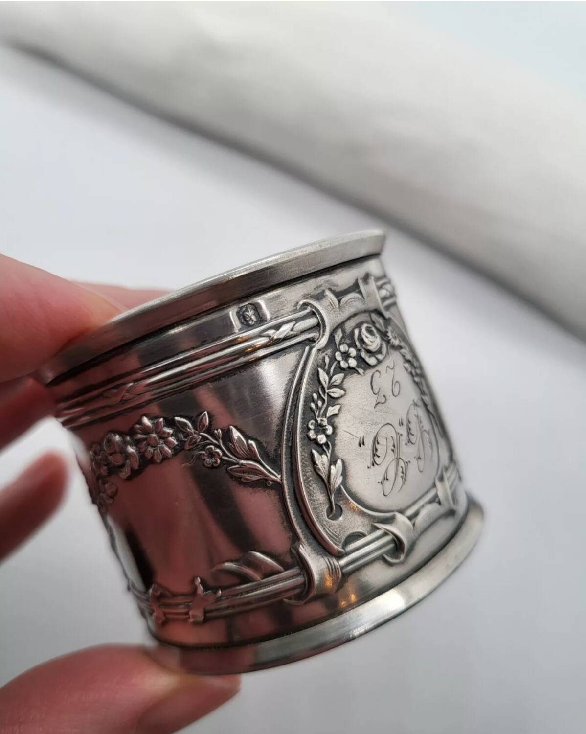 Antique Silver Napkin Ring Hallmarked Minerva Goldsmith Louis Coignet