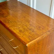 Vintage wooden chest of drawers with tapered legs - 1950s/60s
