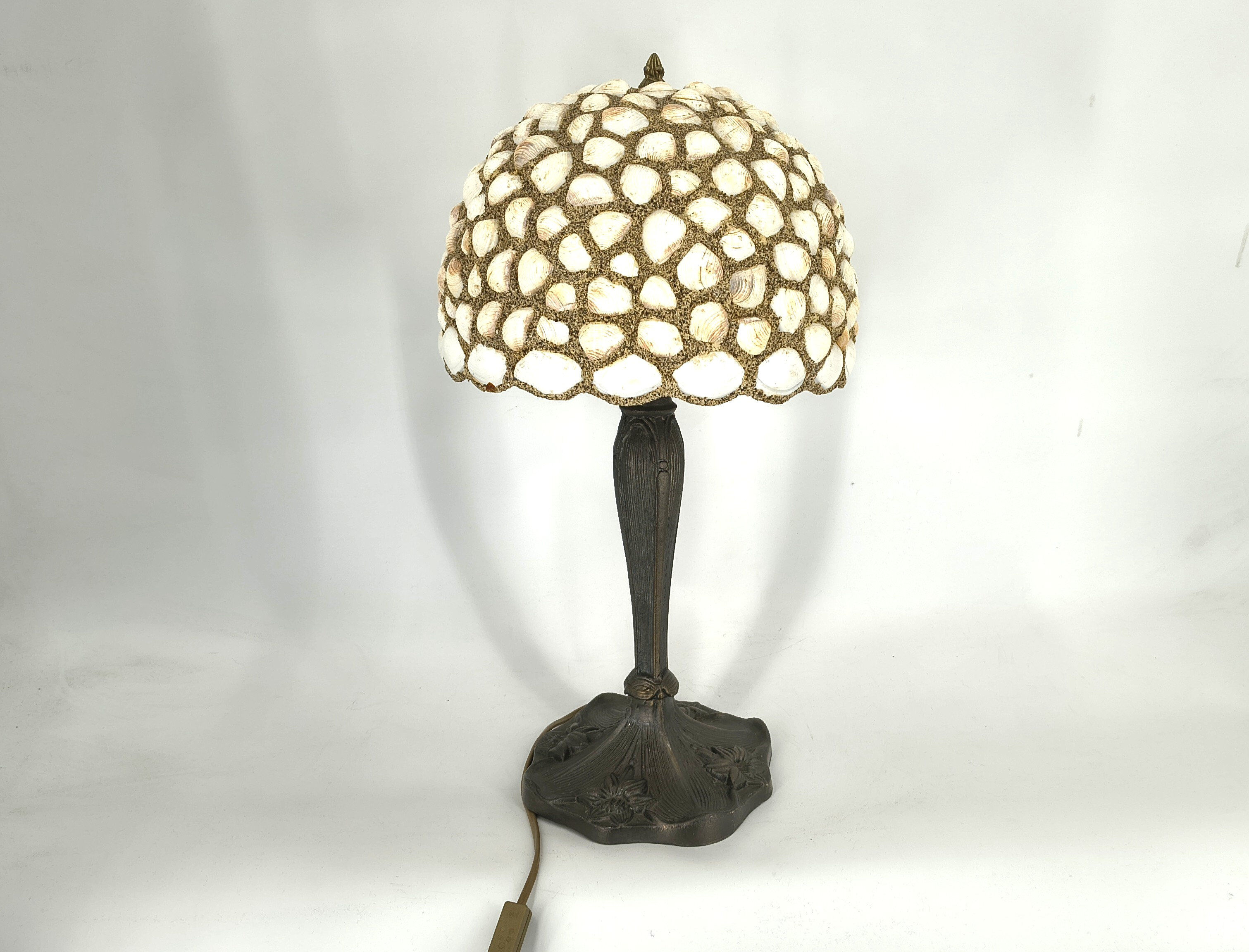 Vintage sea shell table lamp, 1970s