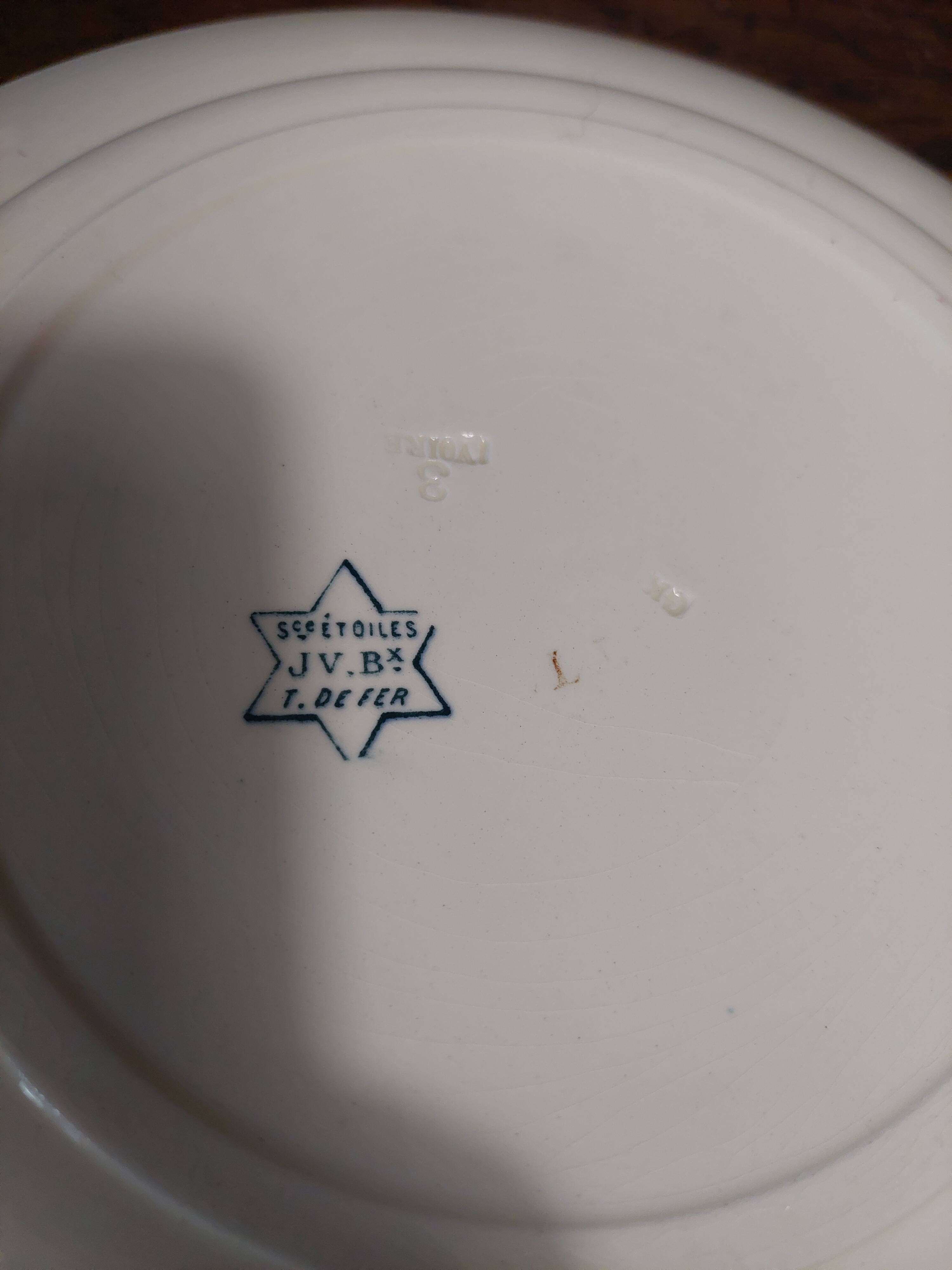 Jules Vieillard Bordeaux 19th century ironstone star service dish