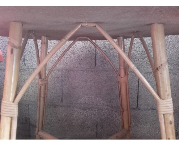 Table vintage en rotin
