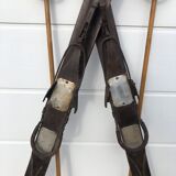 Former pair of Ramy wooden skis - vintage mountain chalet deco sticks