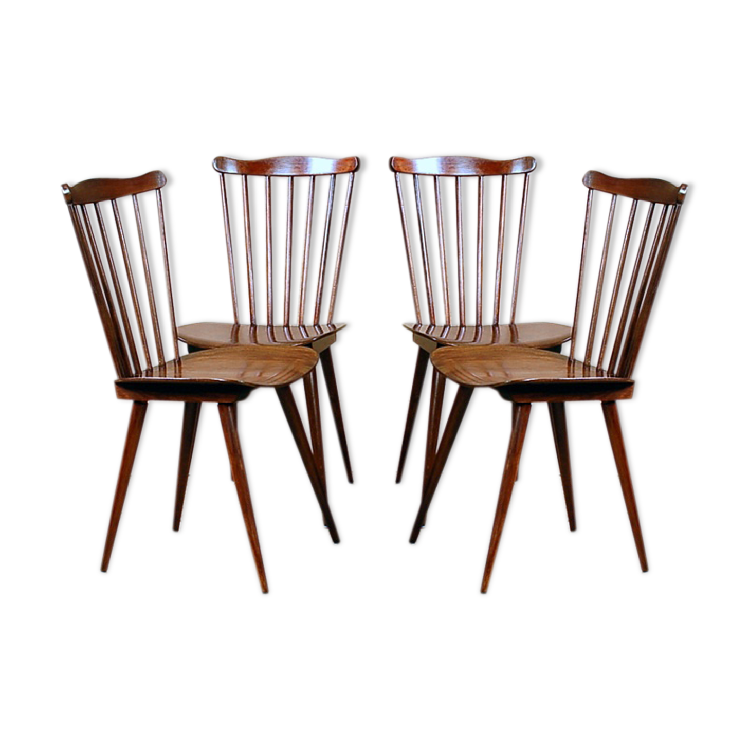 Suite de 4 chaises bistrot vintage Baumann "Menuet"