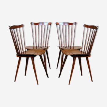 Suite de 4 chaises bistrot vintage Baumann "Menuet"