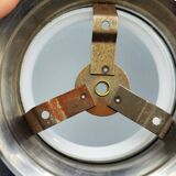 Pair of art deco opaline ceiling ball lamps