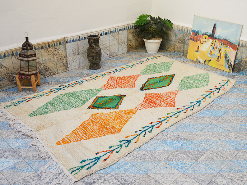 Colorful diamond berber carpet 260 x 154 cm