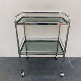 70s chrome and smoked glass server