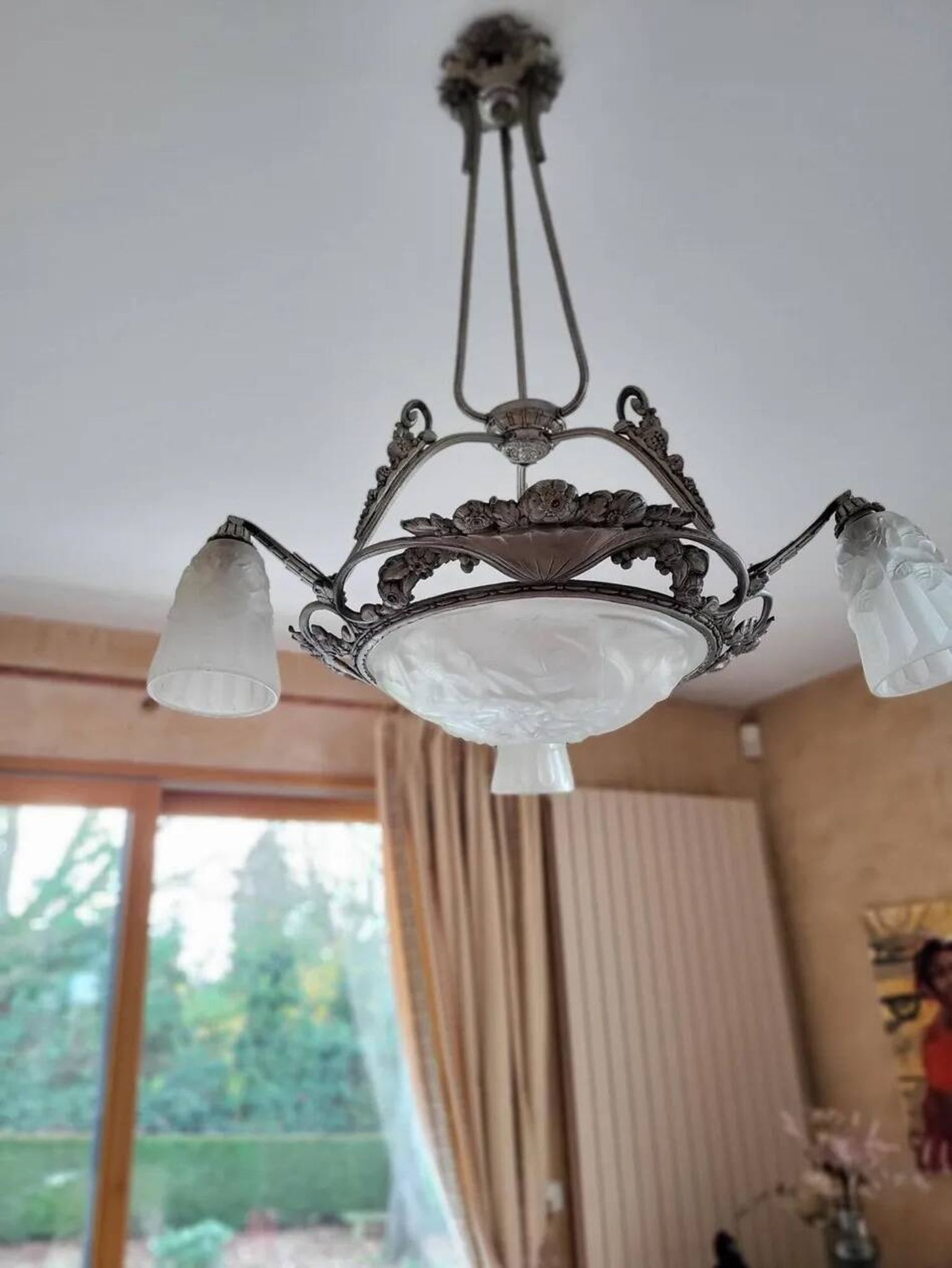 Art Deco Degué Chandelier