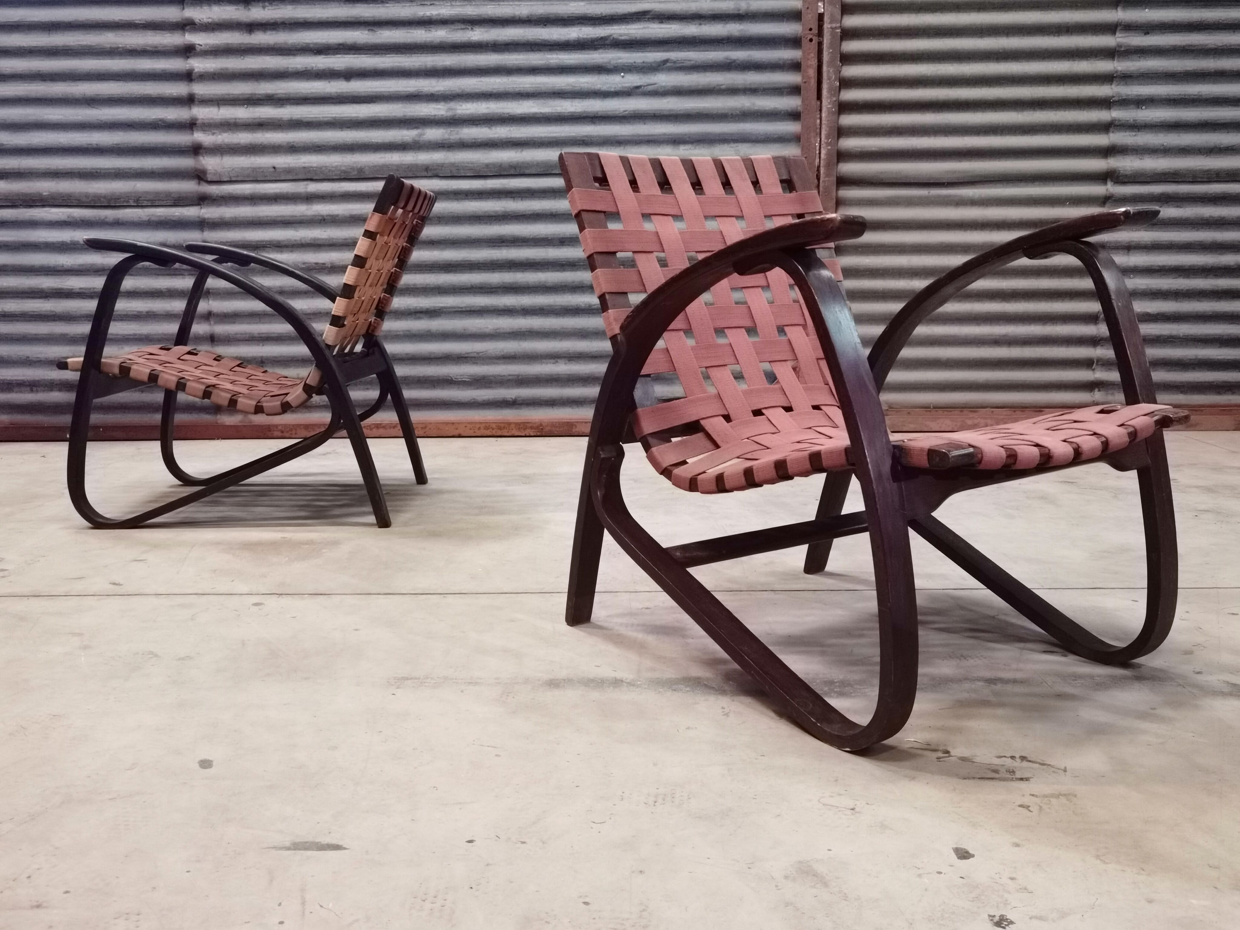 Pair of Jan Vanek armchairs for Up Zavody 1930