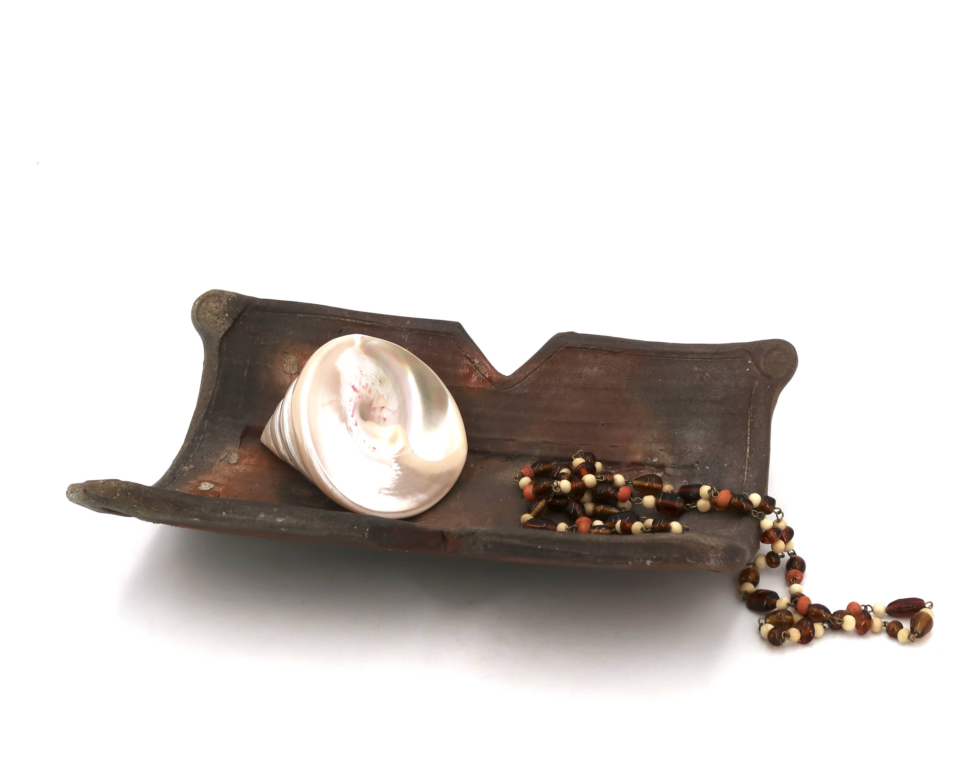 Ceramic stoneware catchall by Eric Astoul, La Borne, 1990.