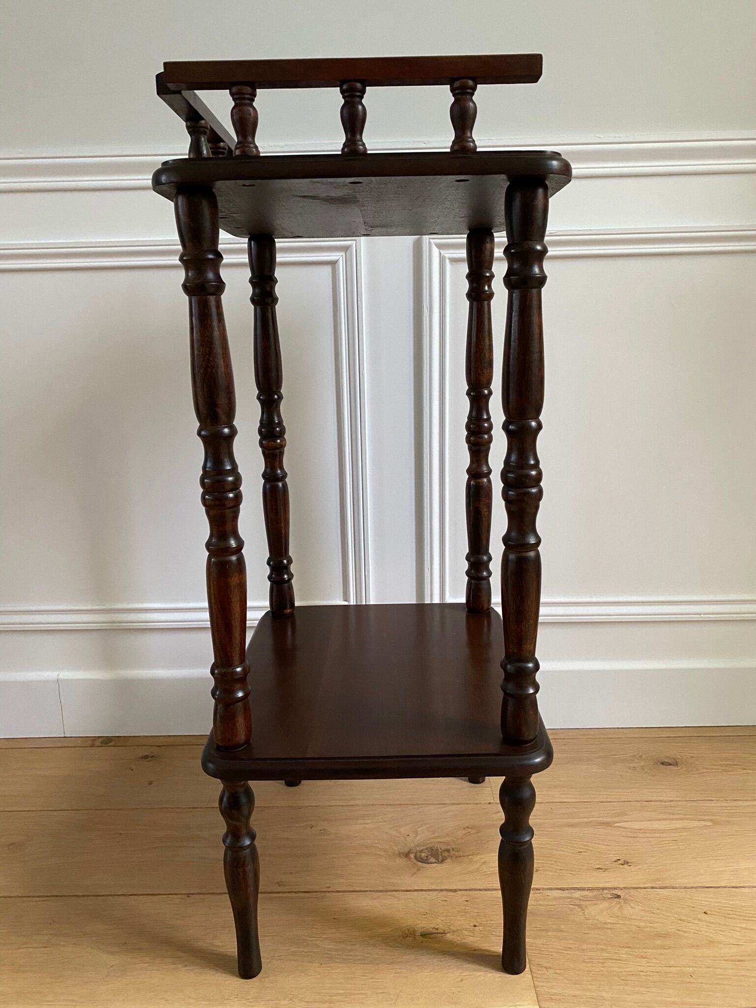 Phone table, wooden two trays