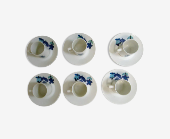Lot de 6 tasses et 6 sous tasses vintage Louis lourioux