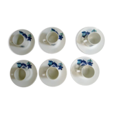 Set of 6 cups and 6 saucers vintage Louis lourioux