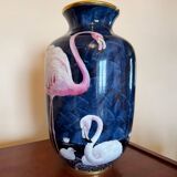 Limoges porcelain flamingo vase