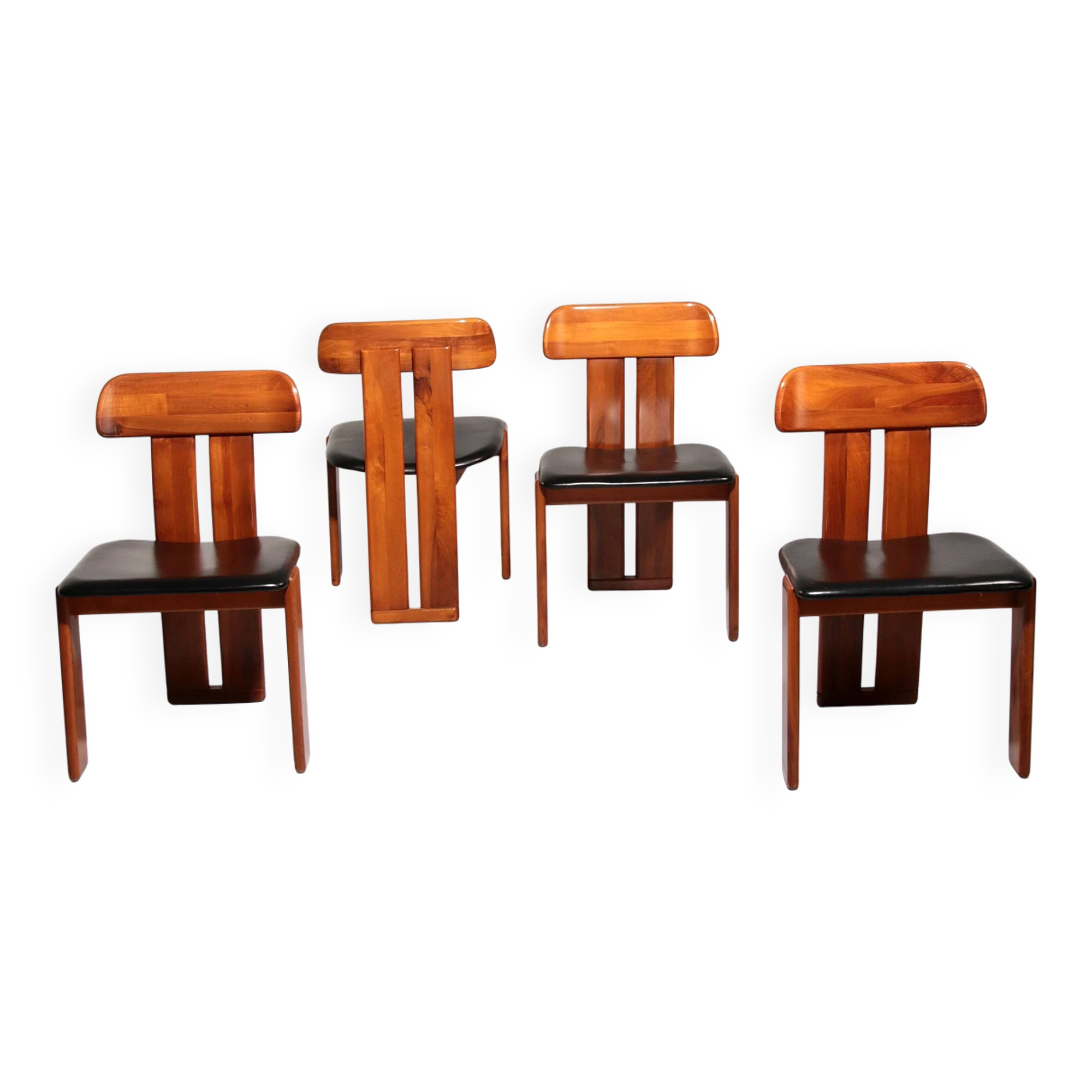 Mario Marenco Walnut Sapporo Dining Chairs for Mobilgirgi, 1970s