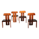 Mario Marenco Walnut Sapporo Dining Chairs for Mobilgirgi, 1970s