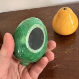 Vintage Italian Polished Alabaster Pear Lemon Fruit