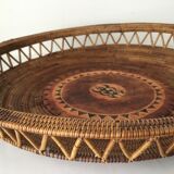 Wood and natural fiber basket