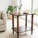 Vintage wooden console side table with turned legs.