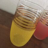 Five glasses with orangeade years 60