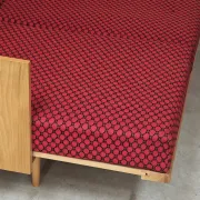 Folding bench Daybed sofa red and black fabric Libena Ex Teh