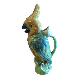 PITCHER IN BARBOTINE SARREGUEMINES CACATOES