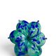 pair of flower candle holders in glass handmade in Italy.