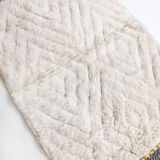 Moroccan Berber carpet blessed ouarain ecru with engraved diamonds 140x102cm