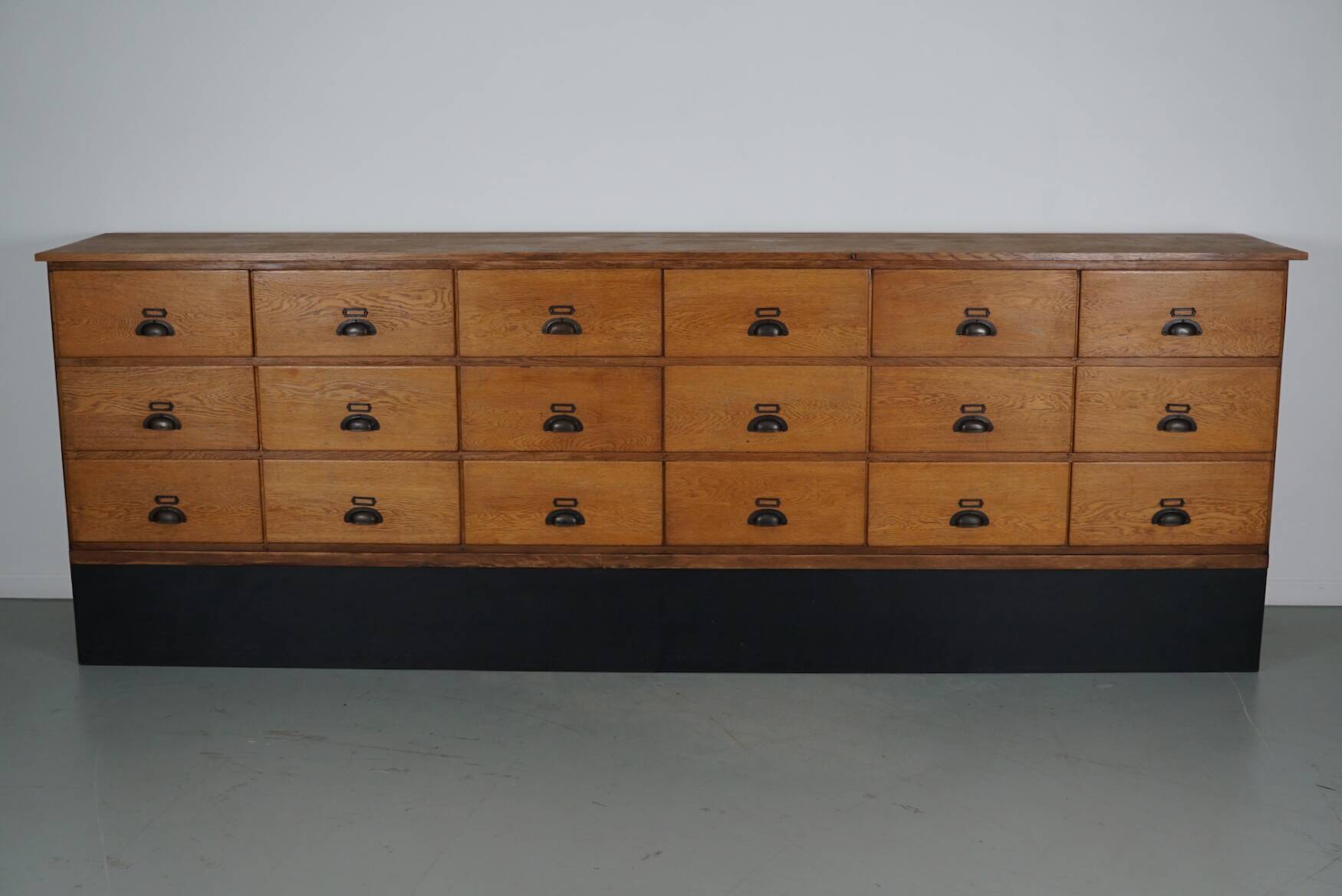 Large Vintage Dutch Oak Shop Cabinet / Sideboard, 1950s