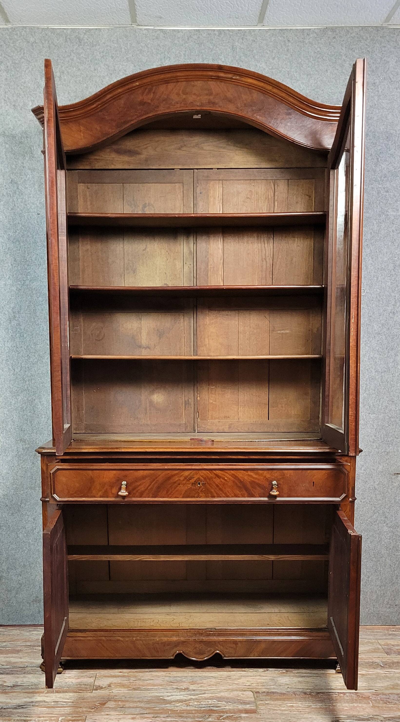 Louis Philippe period mahogany library and secretary cabinet