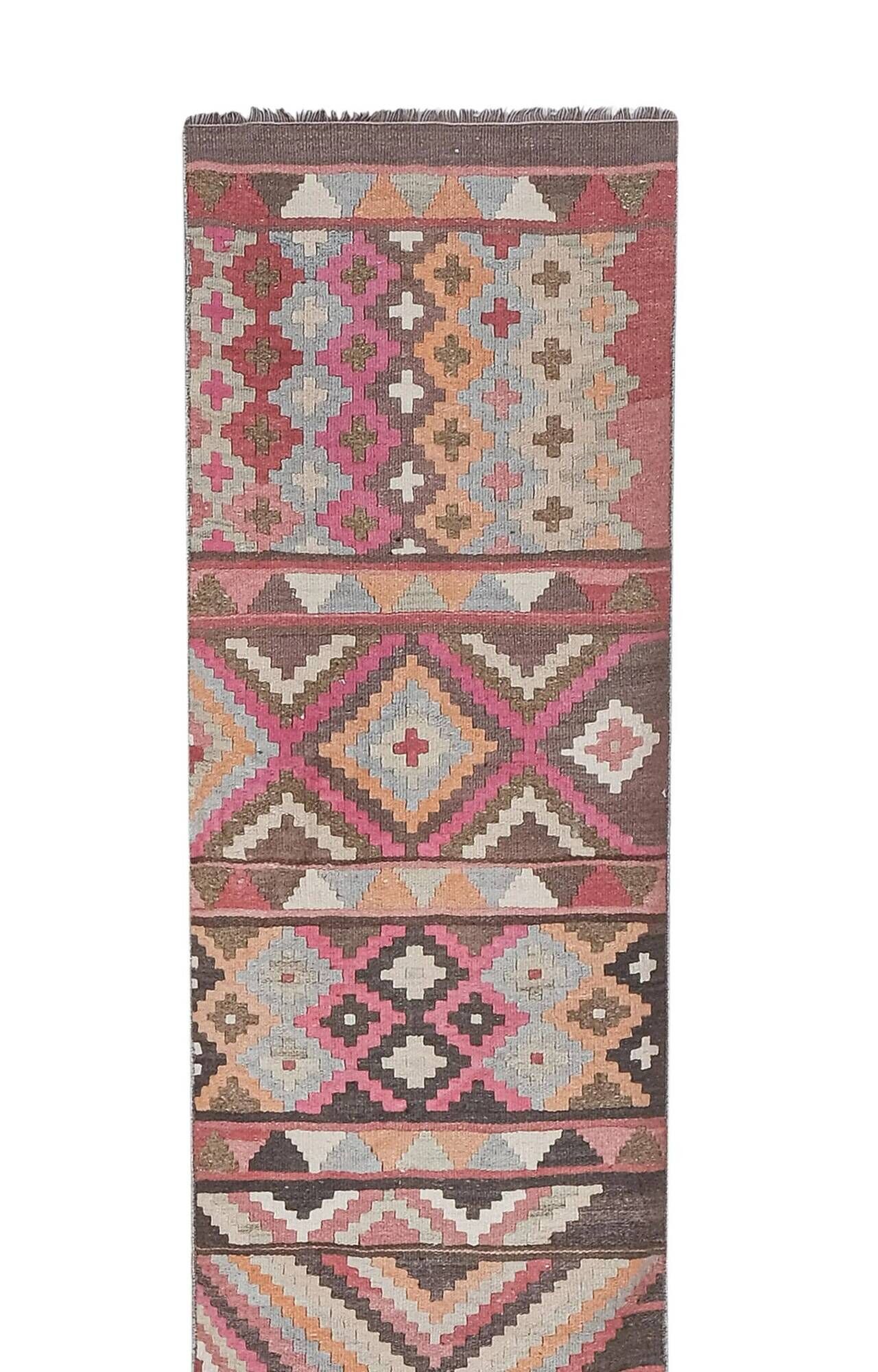 Vintage Turkish hallway rug 74x621 cm