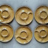 6 artichoke plates Barbotine Gien