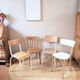 Set of 4 reimagined and mismatched vintage chairs