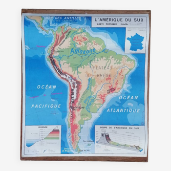 Ancienne carte MDI Amérique du Sud-Océanie.