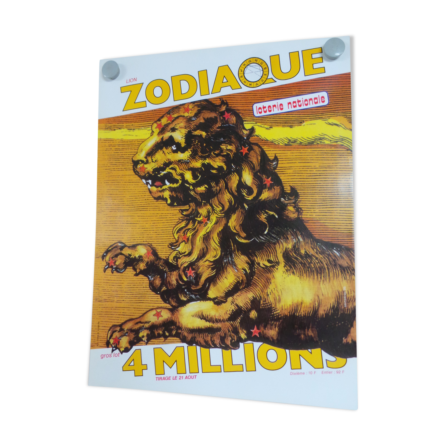 Original National Lottery Lion Zodiac Poster