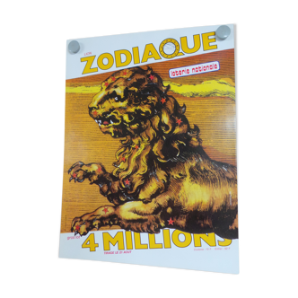 Original National Lottery Lion Zodiac Poster