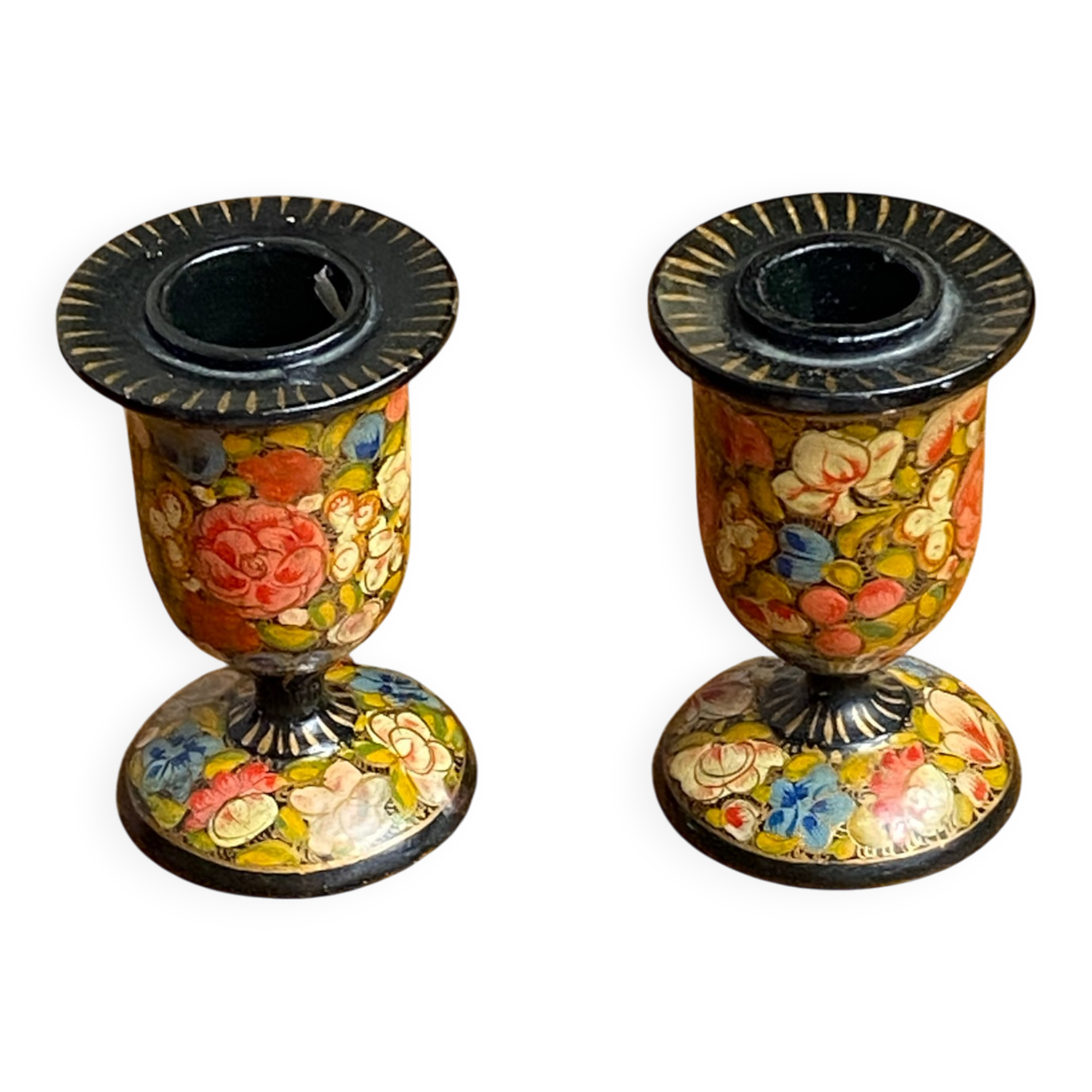 Kashmiri candlestick pair