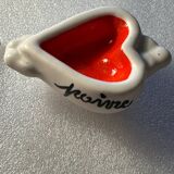 Salière poivrière vintage années 50 - céramique- formes cœurs