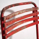 Anciennes chaises de jardin rouges (c.1920). Ensemble de 4 pièces #37