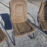 4 Cidue armchairs in chrome metal from the 70s