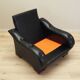 Black armchair, Italian design, 1980s, production: Italy