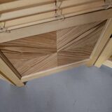 Room divider, French blonde beech louvered screen, 1960s, width 155 cm, height 185 cm