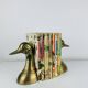 Pair of vintage brass duck bookends