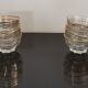 8 glasses of champagne bordered gold and feet star vintage 30'S years