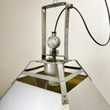 Silver industrial ceiling lamp, 1970s