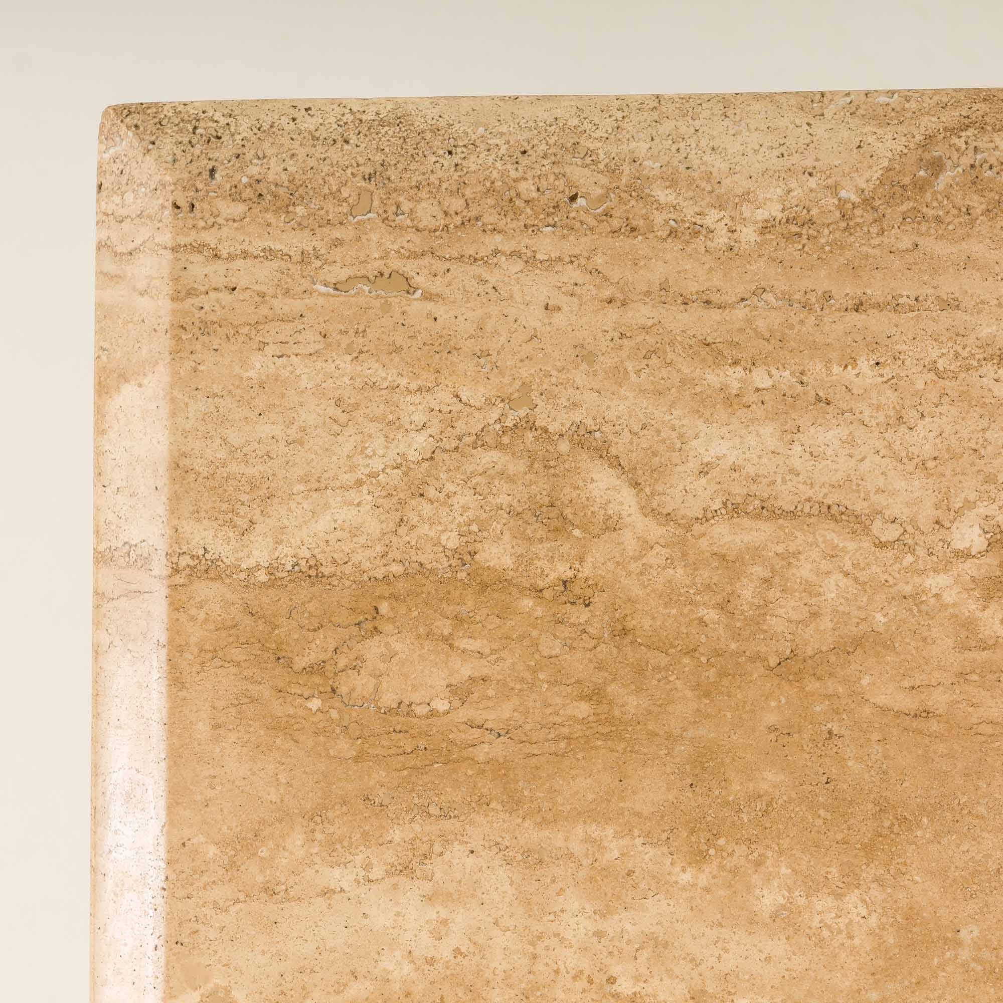 Italian mid century extra large travertine dining table, 1970s